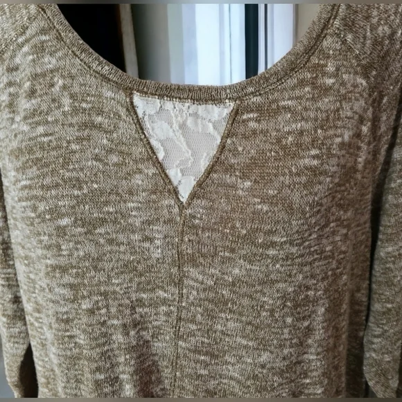 Lane Bryant Tan & Cream Lace long sleeve Top Size 14/16 NWOT - Picture 5 of 5